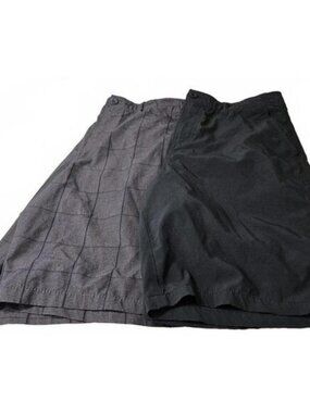 2 Pairs Men's Trinity Hybrid Shorts Black & Plaid Board Short/Chinos‎ Size 34